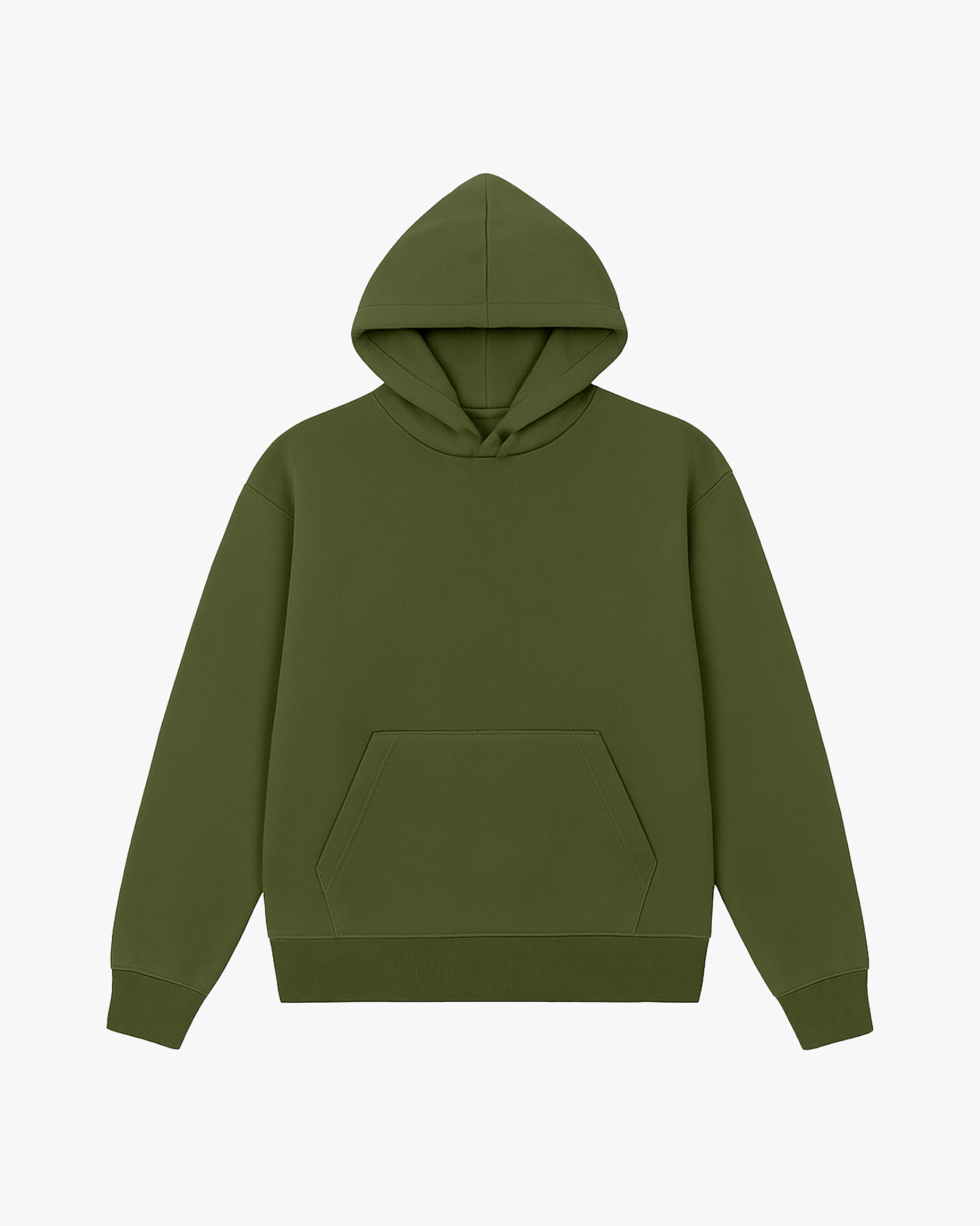 Moclo Classic Olive Green Regular Fit Hoodie