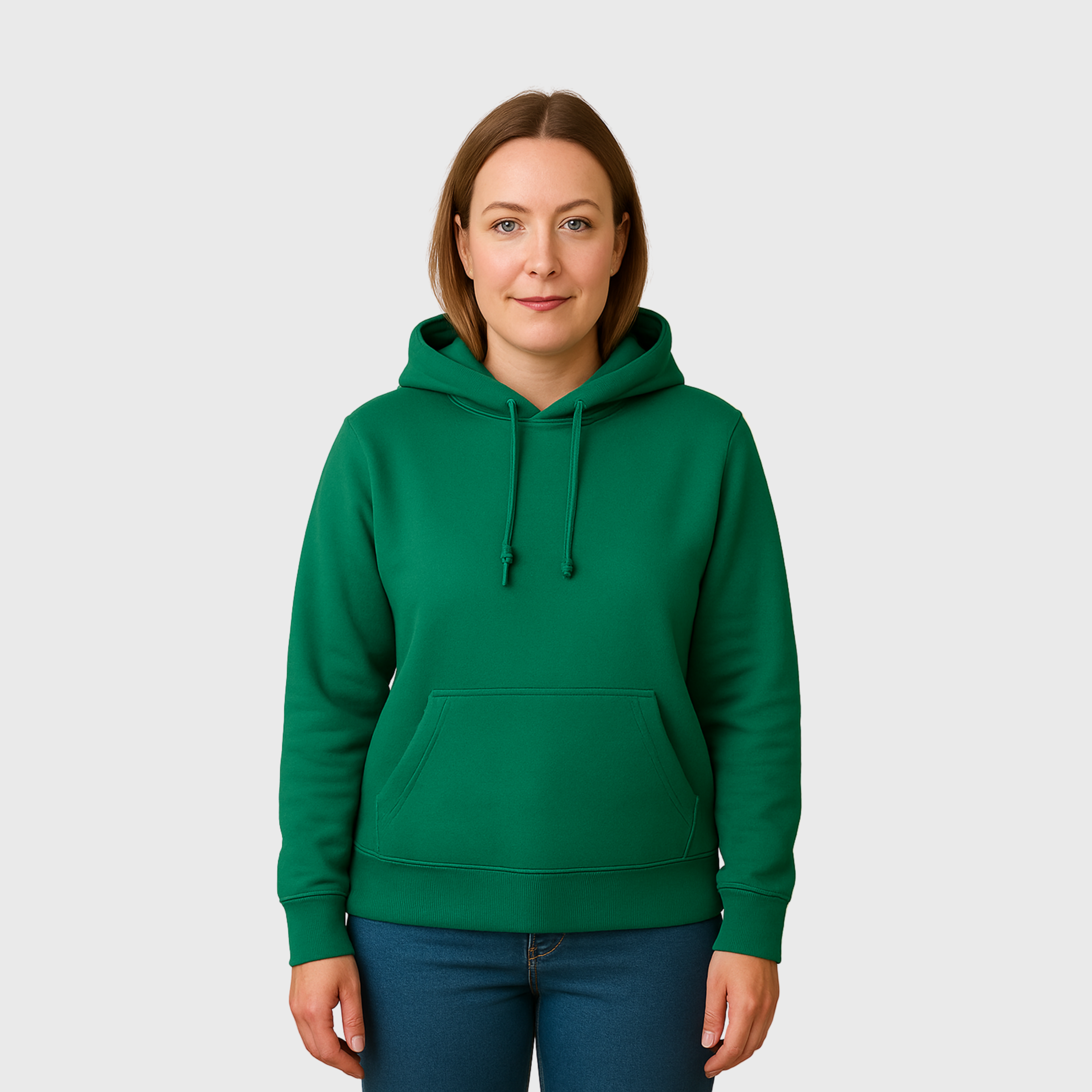 Moclo Classic Green Regular Fit Woman Hoodie