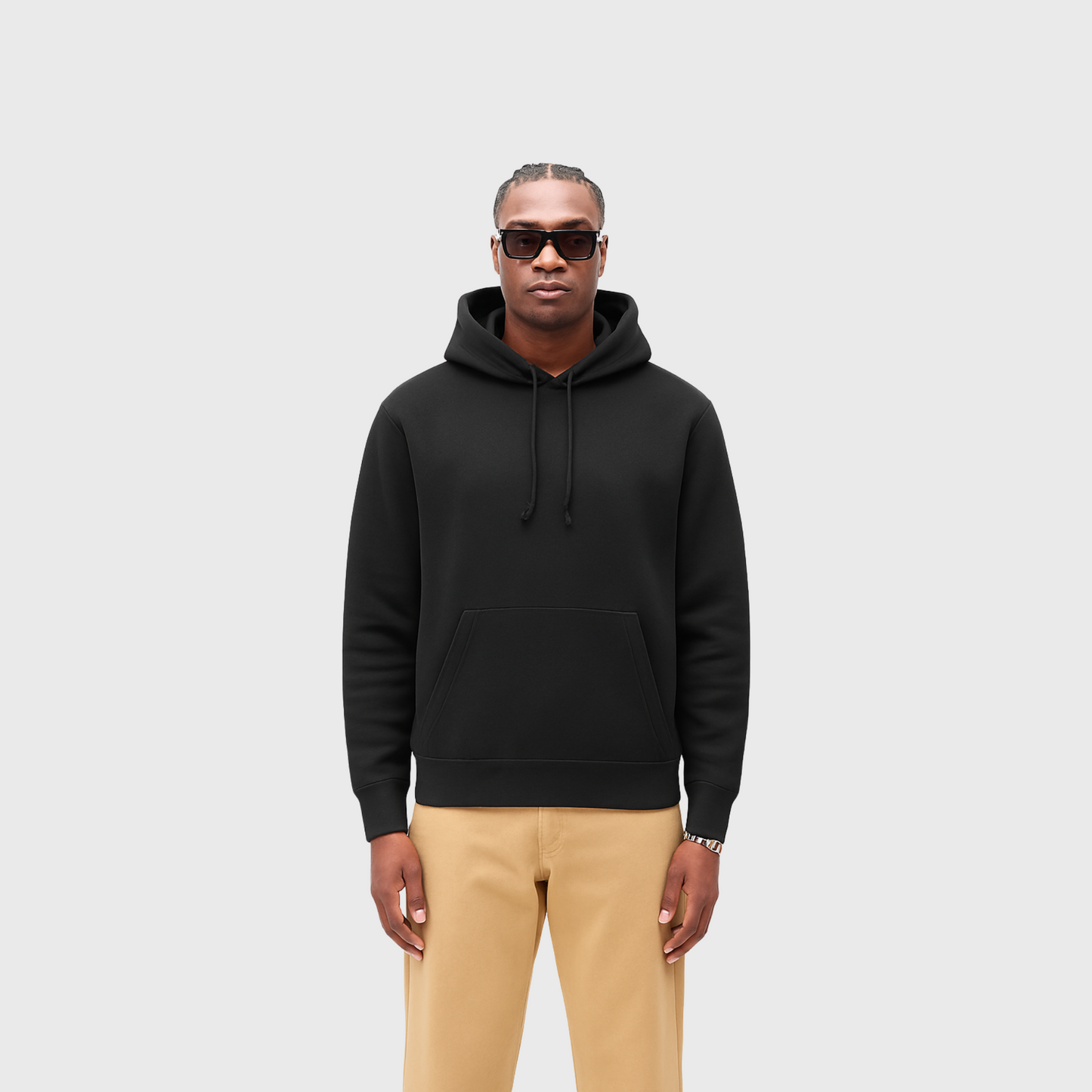 Moclo Classic Black Regular Fit Hoodie