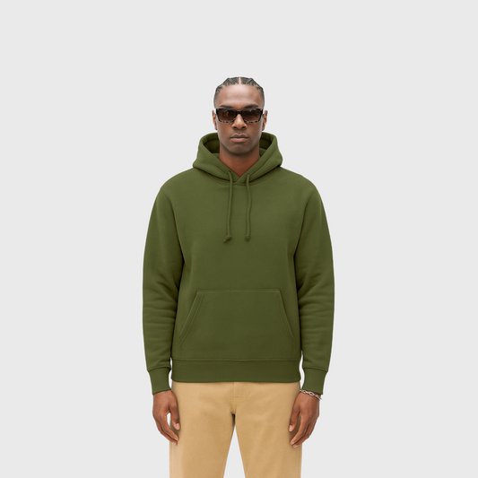 Moclo Classic Olive Green Regular Fit Hoodie