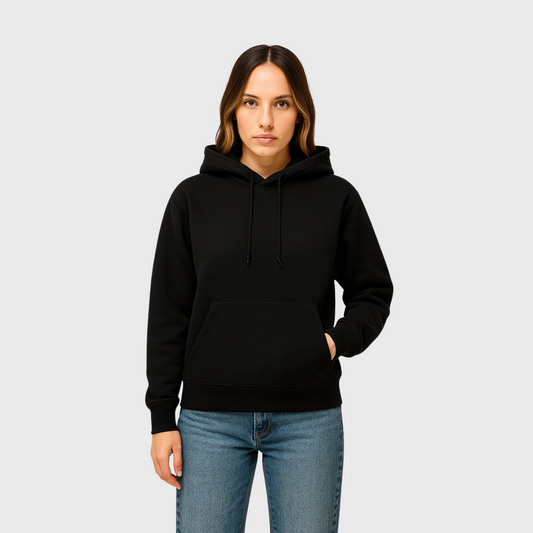 Moclo Classic Black Regular Fit Woman Hoodie