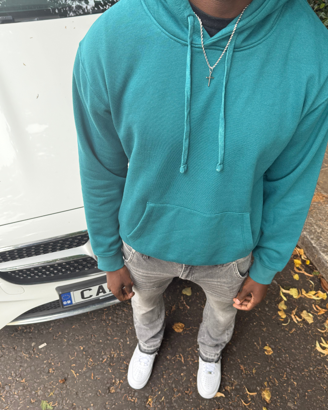 Moclo Classic P-Blue Regular Fit Hoodie