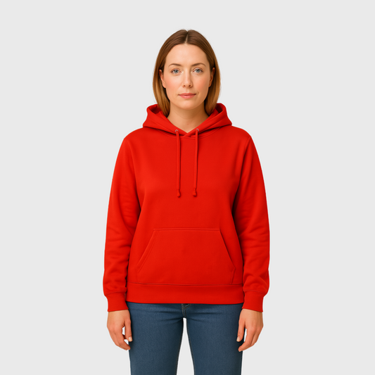 Moclo Classic Red Regular Fit Woman Hoodie