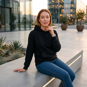 Moclo Classic Black Regular Fit Woman Hoodie