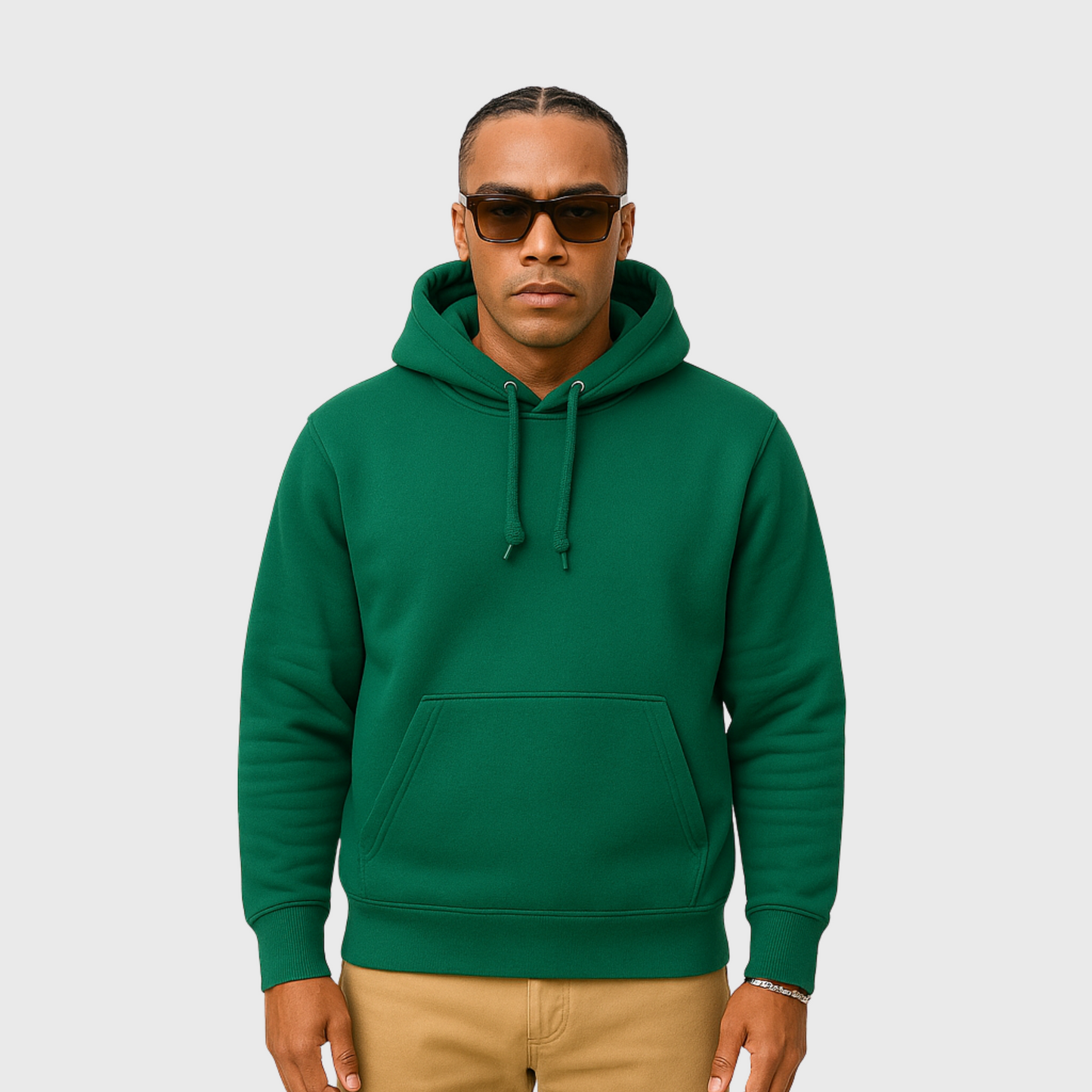 Moclo Classic Green Regular Fit Hoodie