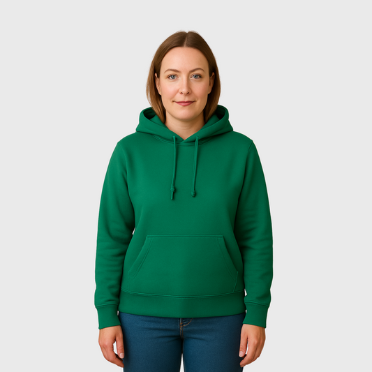 Moclo Classic Green Regular Fit Woman Hoodie
