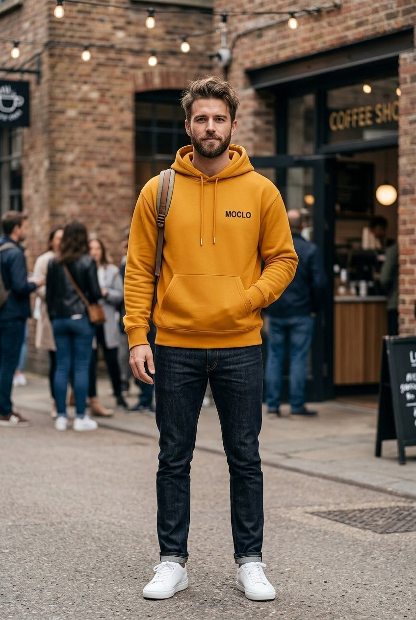 Moclo Classic Yellow Regular Fit Hoodie