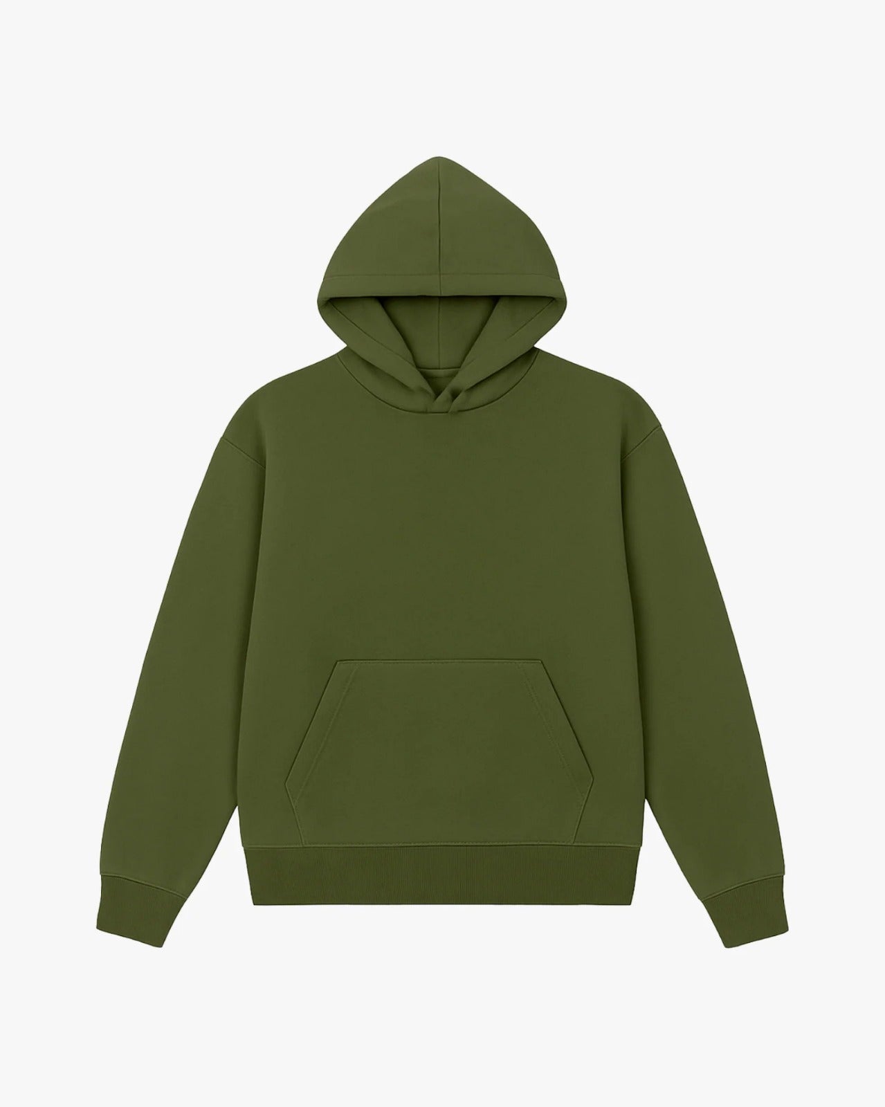 Moclo Classic Olive Green Regular Fit Hoodie
