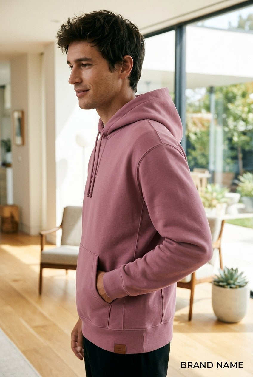 Moclo Classic Pink Regular Fit Hoodie