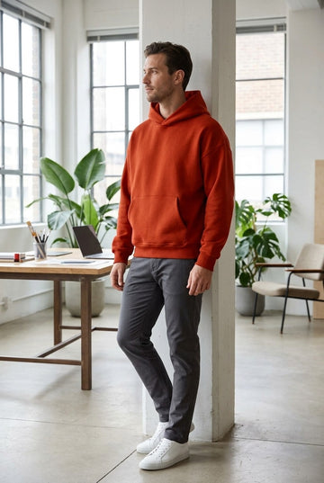 Moclo Classic Red Regular Fit Hoodie