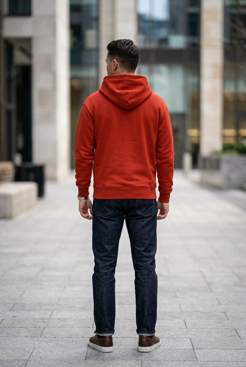 Moclo Classic Red Regular Fit Hoodie