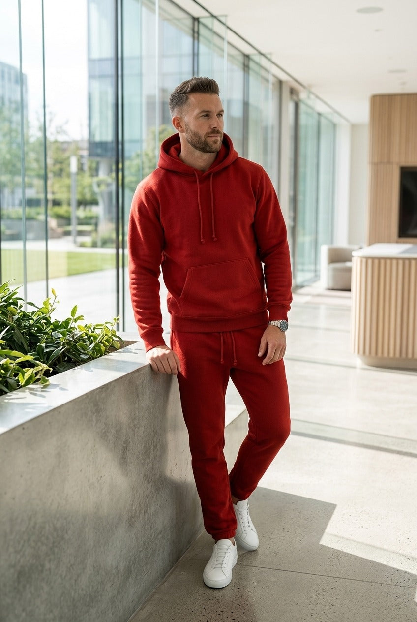 Moclo Classic Red Regular Fit Uni Sex Track Suit