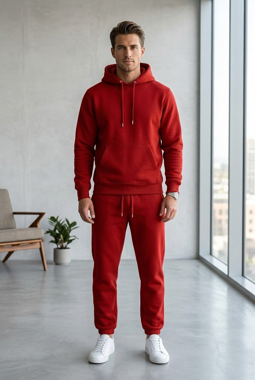 Moclo Classic Red Regular Fit Uni Sex Track Suit