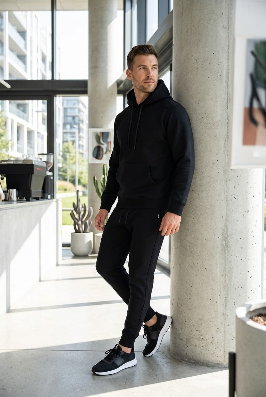 Moclo Classic Black Regular Fit Uni Sex Track Suit