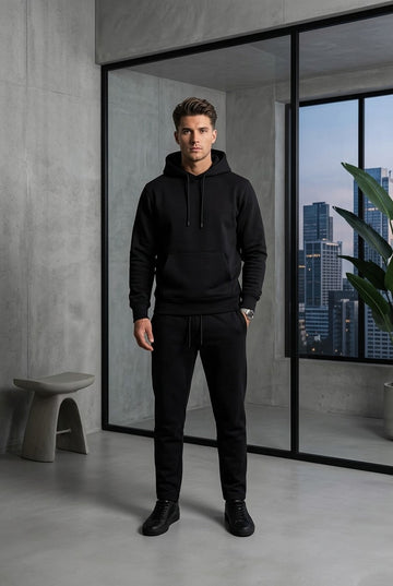 Moclo Classic Black Regular Fit Uni Sex Track Suit