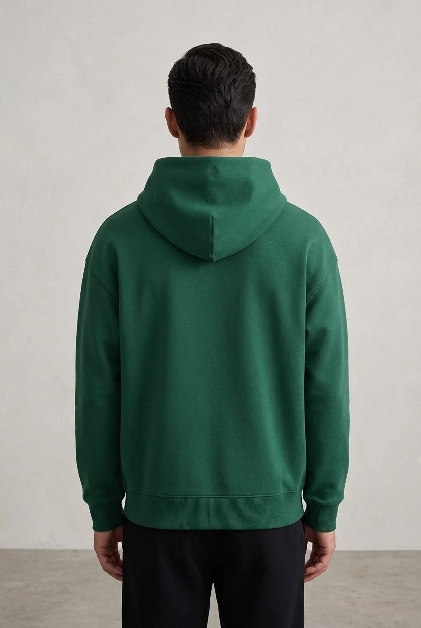Moclo Classic Green Regular Fit Hoodie