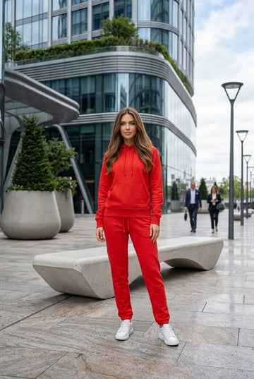 Moclo Classic Red Regular Fit Woman Track Suit
