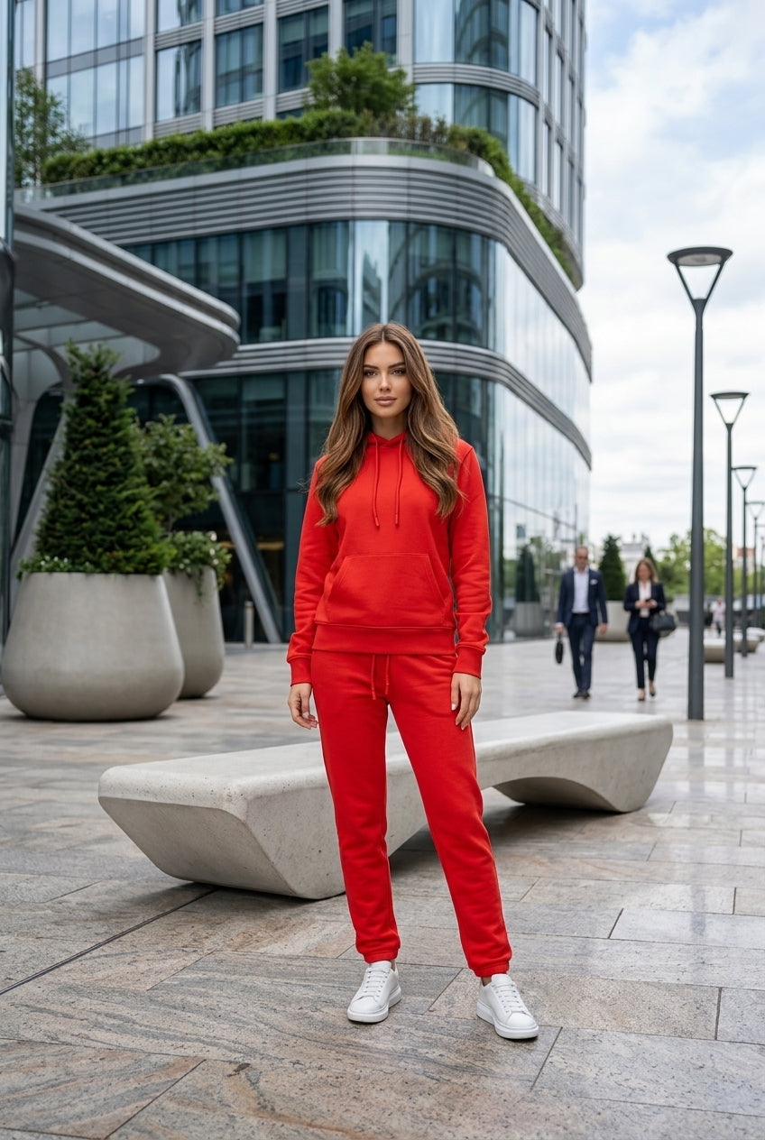 Moclo Classic Red Regular Fit Woman Track Suit