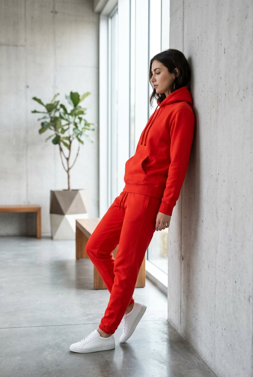 Moclo Classic Red Regular Fit Woman Track Suit