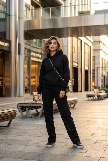 Moclo Classic Black Regular Fit Woman Track Suit