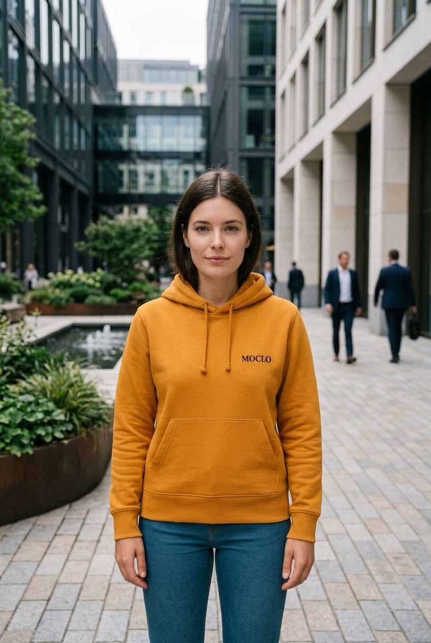 Moclo Classic Yellow Regular Fit Woman Hoodie