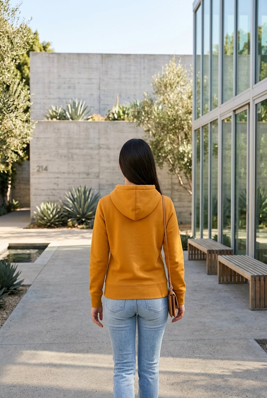 Moclo Classic Yellow Regular Fit Woman Hoodie