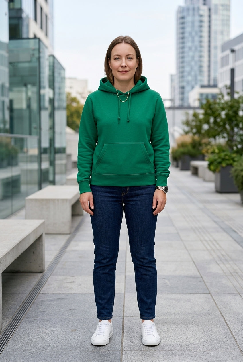 Moclo Classic Green Regular Fit Woman Hoodie