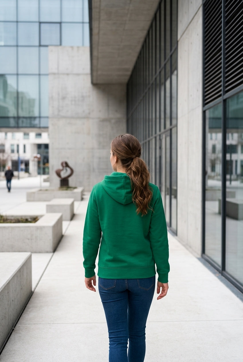 Moclo Classic Green Regular Fit Woman Hoodie