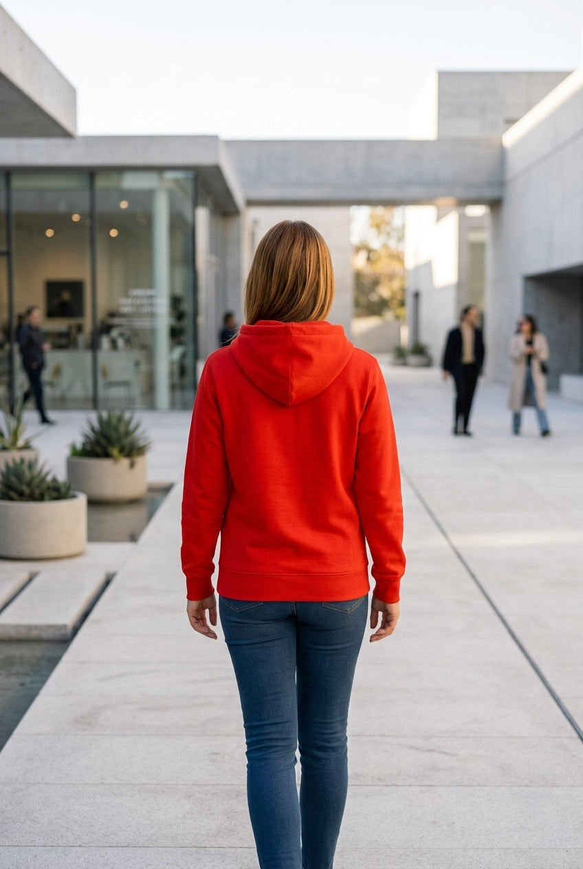 Moclo Classic Red Regular Fit Woman Hoodie