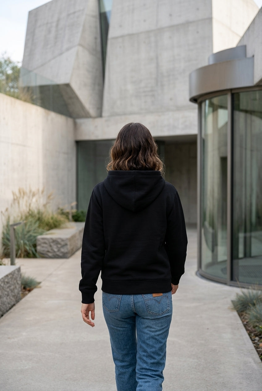 Moclo Classic Black Regular Fit Woman Hoodie