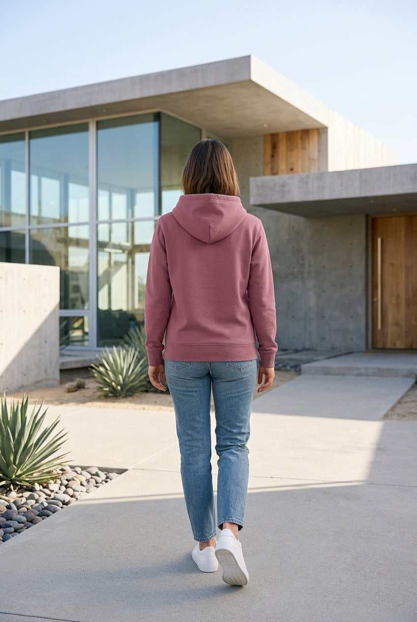 Moclo Classic Pink Regular Fit Woman Hoodie