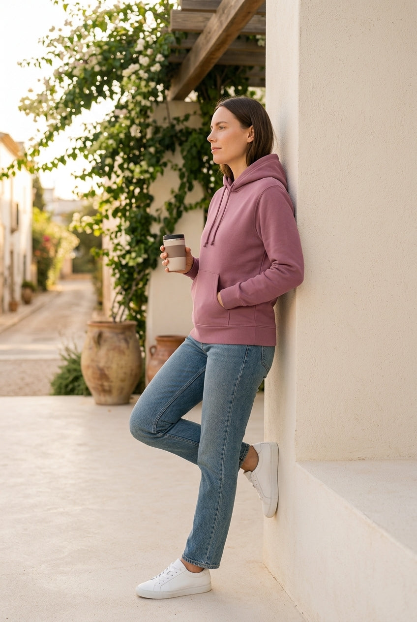 Moclo Classic Pink Regular Fit Woman Hoodie