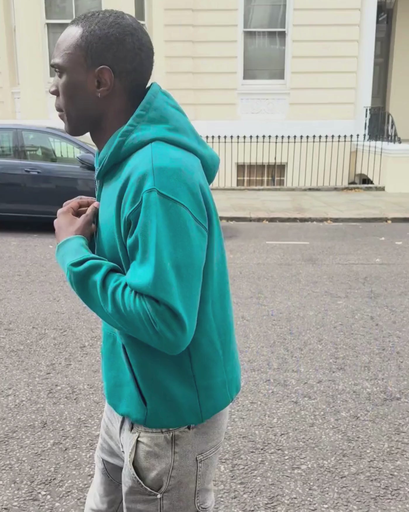 Moclo Classic P-Blue Regular Fit Hoodie
