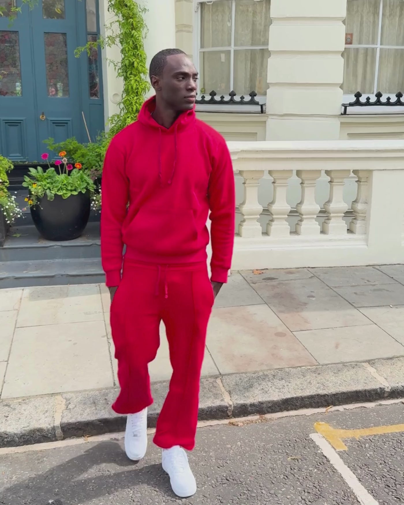 Moclo Classic Red Regular Fit Hoodie